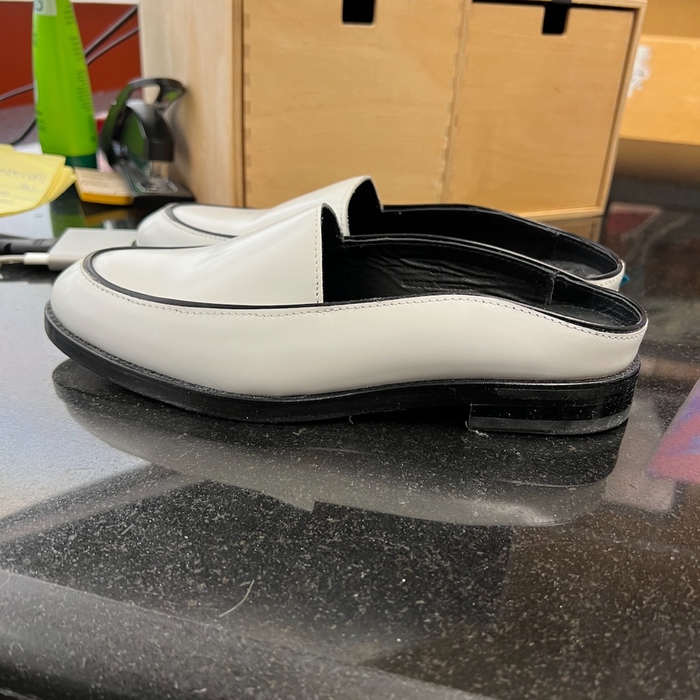 WANT Les Essentiels White & Black Leather Loafers - Picture 3 of 5